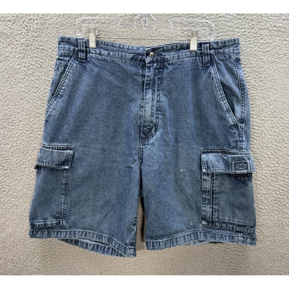 Coliseum Shorts Mens 36 Blue Denim Cargo Jorts Baggy Workwear Grunge Skater Y2K
